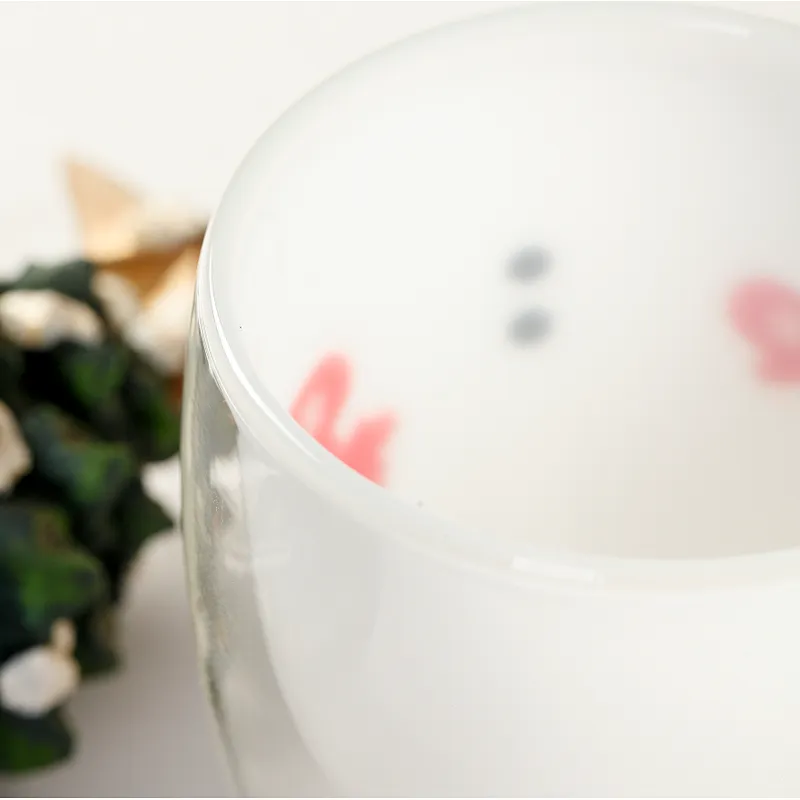 Double wall glass cup
