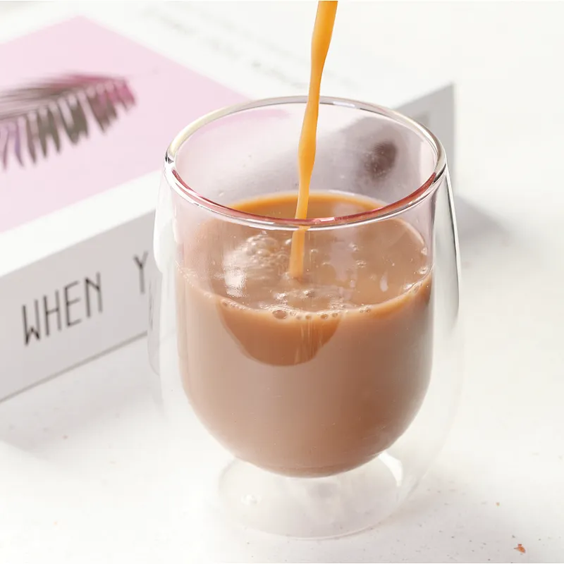 Double wall glass cup