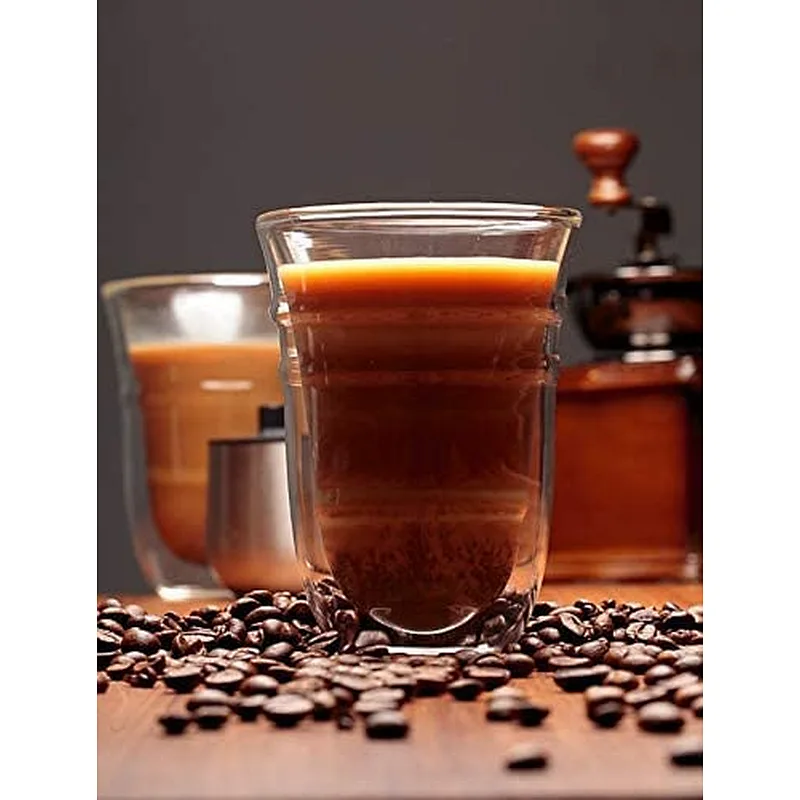 Double wall glass cup