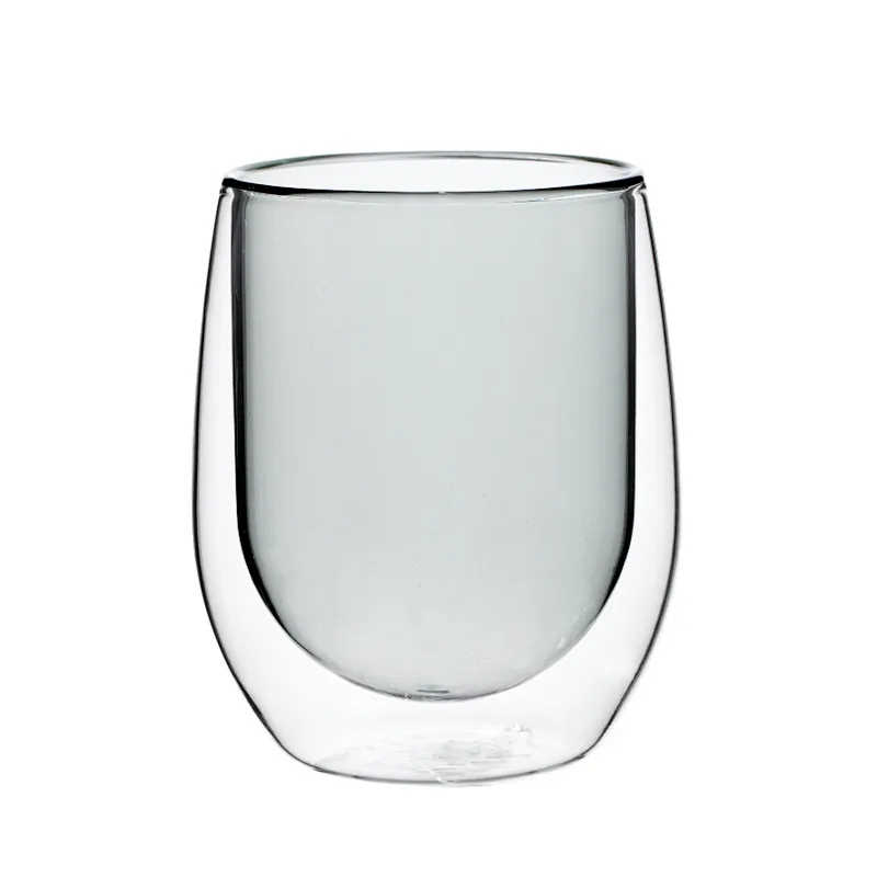 Double wall glass cup