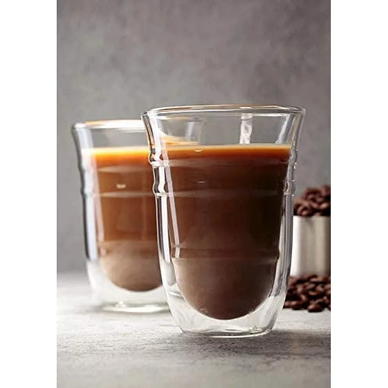 Double wall glass cup