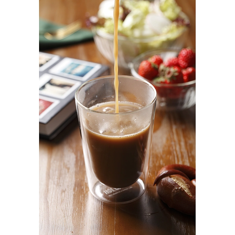 Double wall glass cup