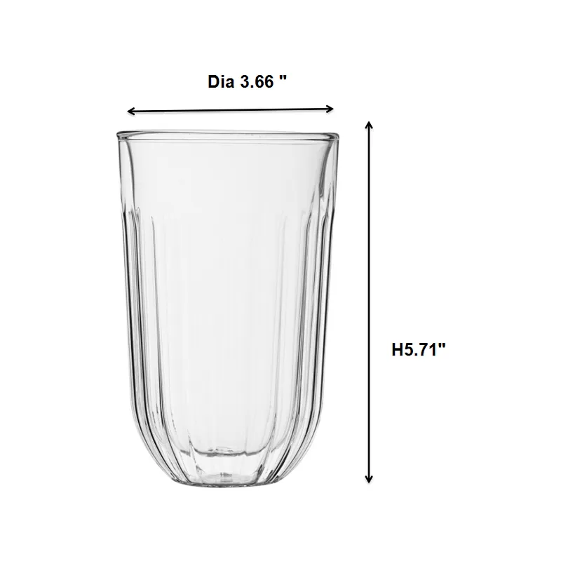 Double wall glass cup