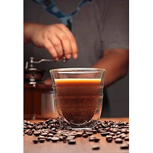 Double wall glass cup