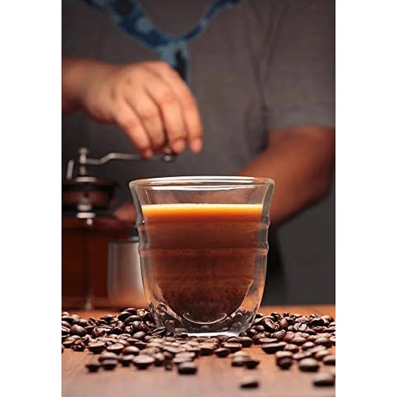 Double wall glass cup