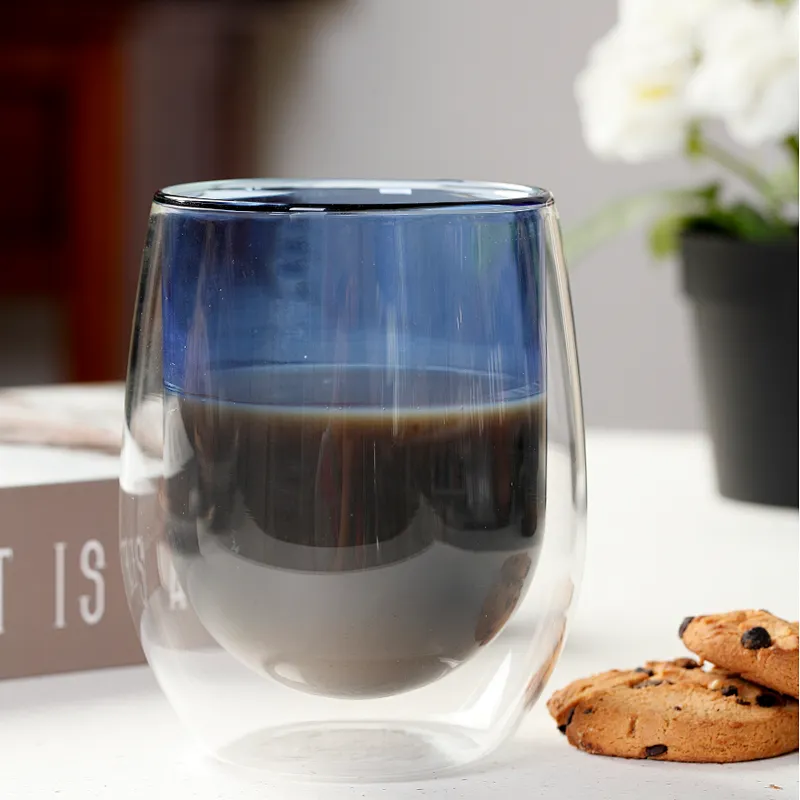 Double wall glass cup