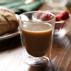Double wall glass cup