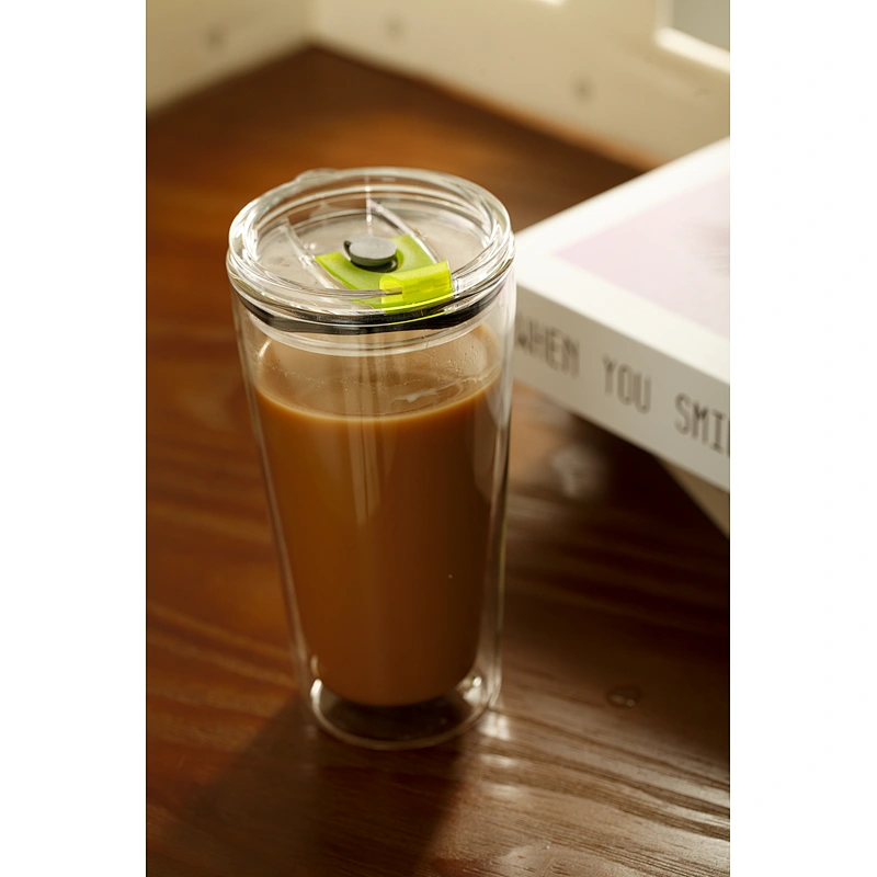 Double wall glass cup