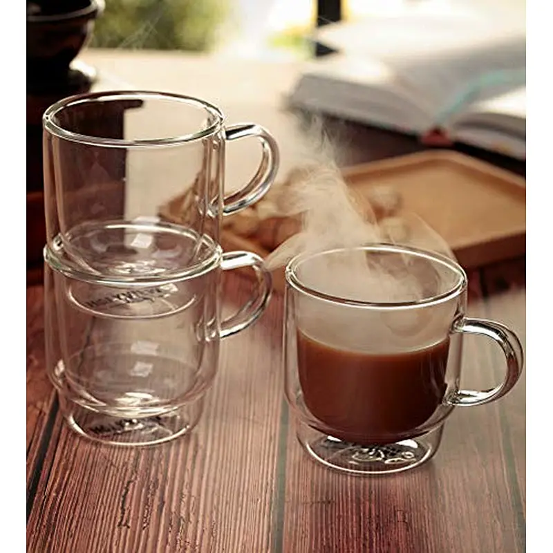 Double wall glass cup