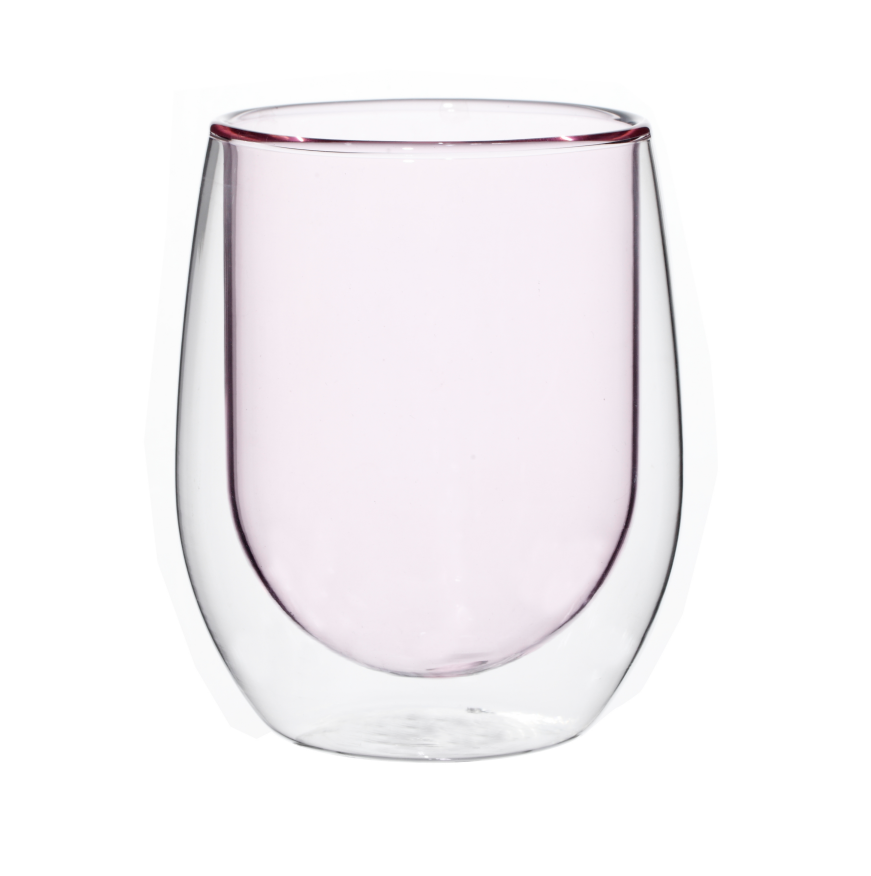 Double wall glass cup