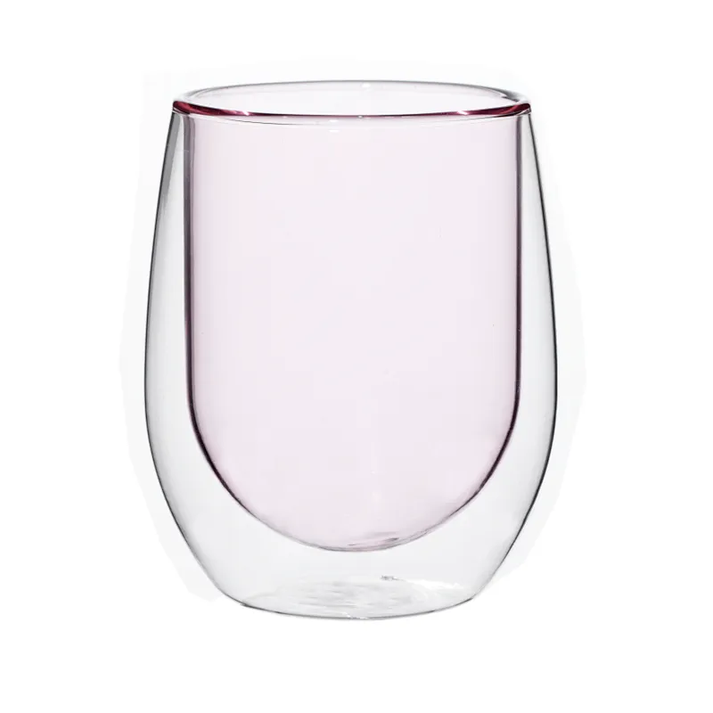 Double wall glass cup