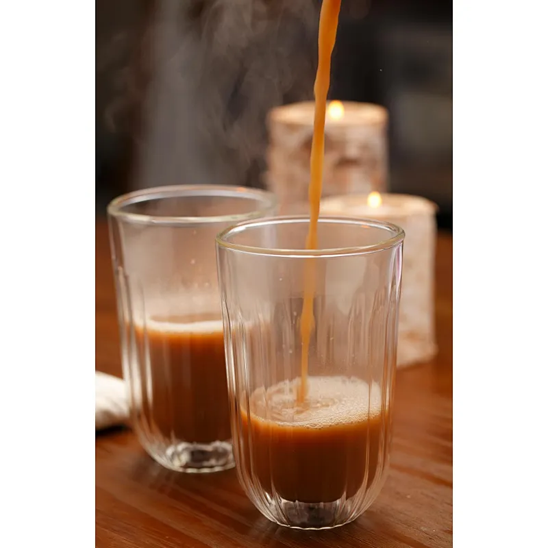 Double wall glass cup
