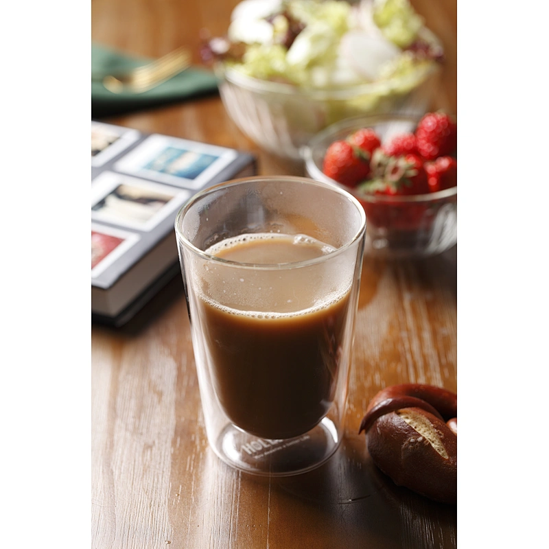 Double wall glass cup