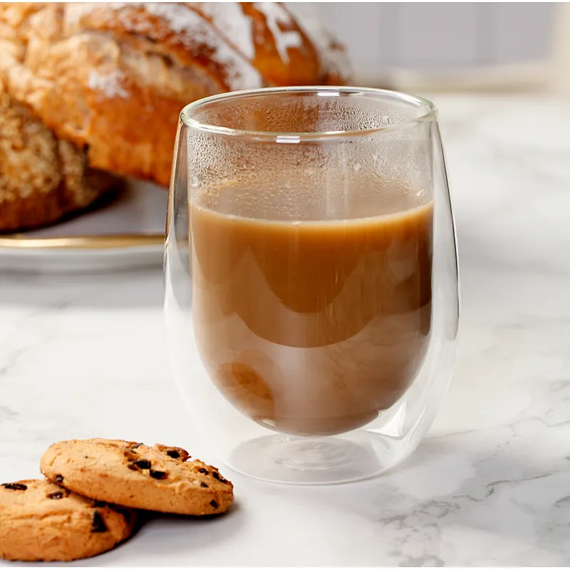 Double wall glass cup