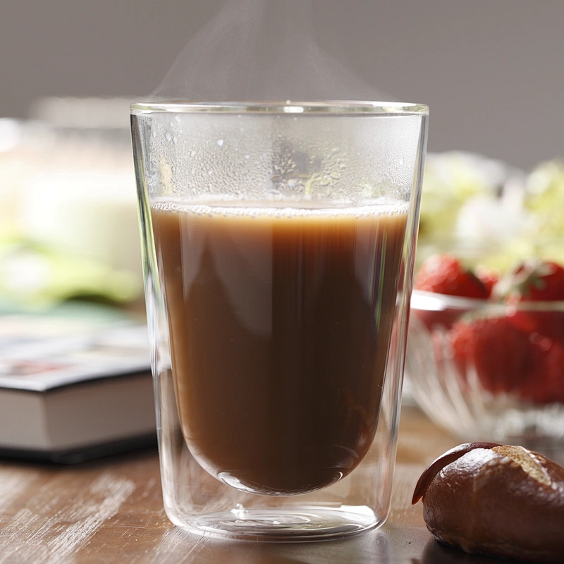Double wall glass cup