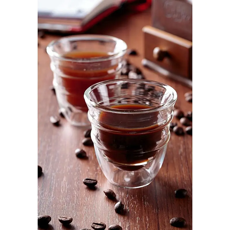 Double wall glass cup