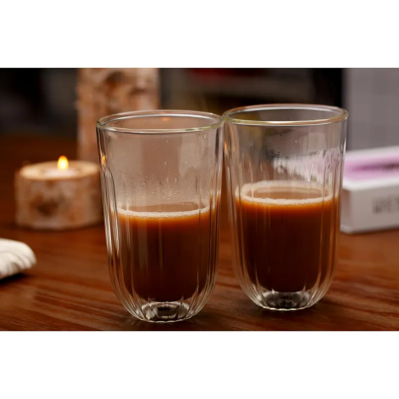Double wall glass cup