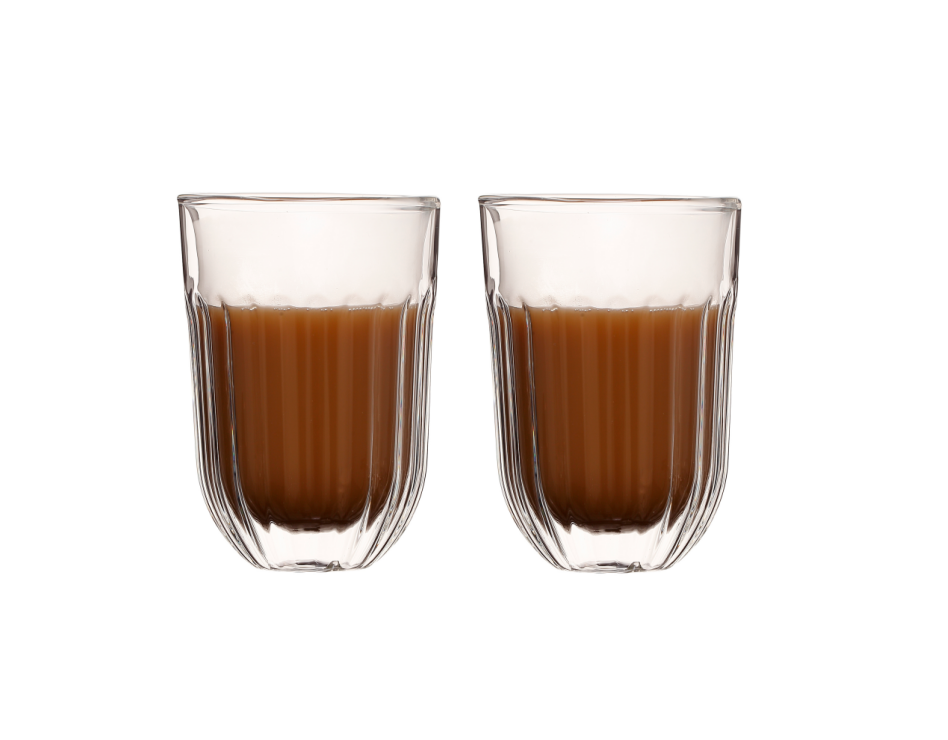Double wall glass cup