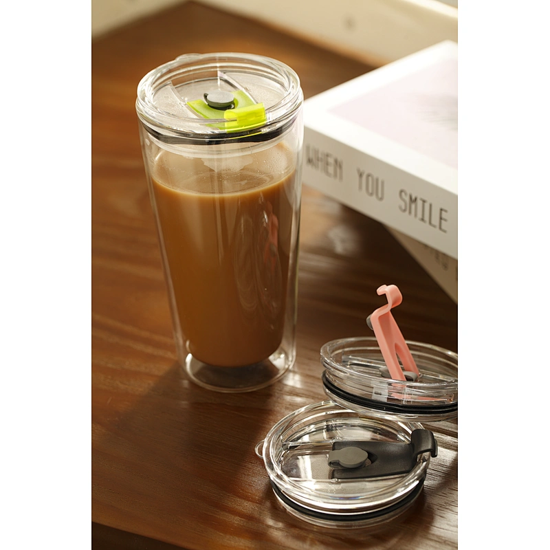 Double wall glass cup
