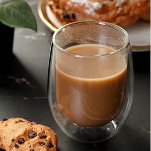 Double wall glass cup
