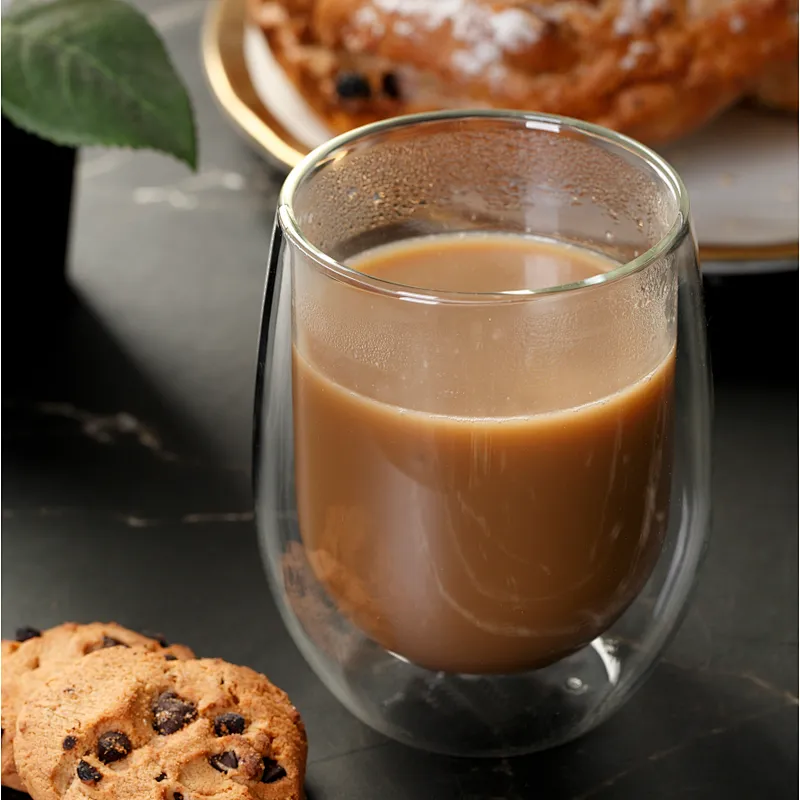 Double wall glass cup
