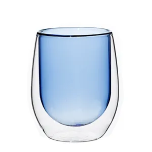 Double wall glass cup