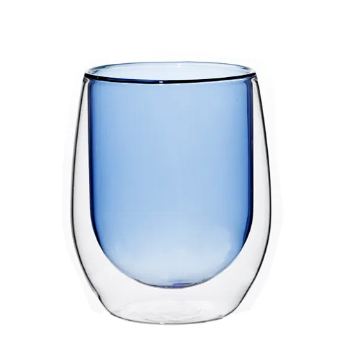 Double wall glass cup