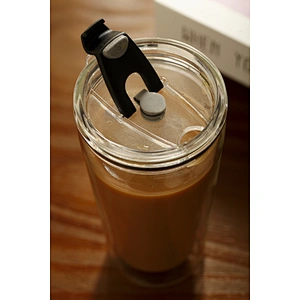 Double wall glass cup