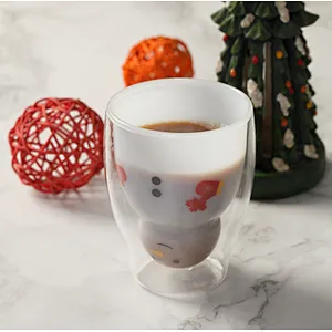 Double wall glass cup