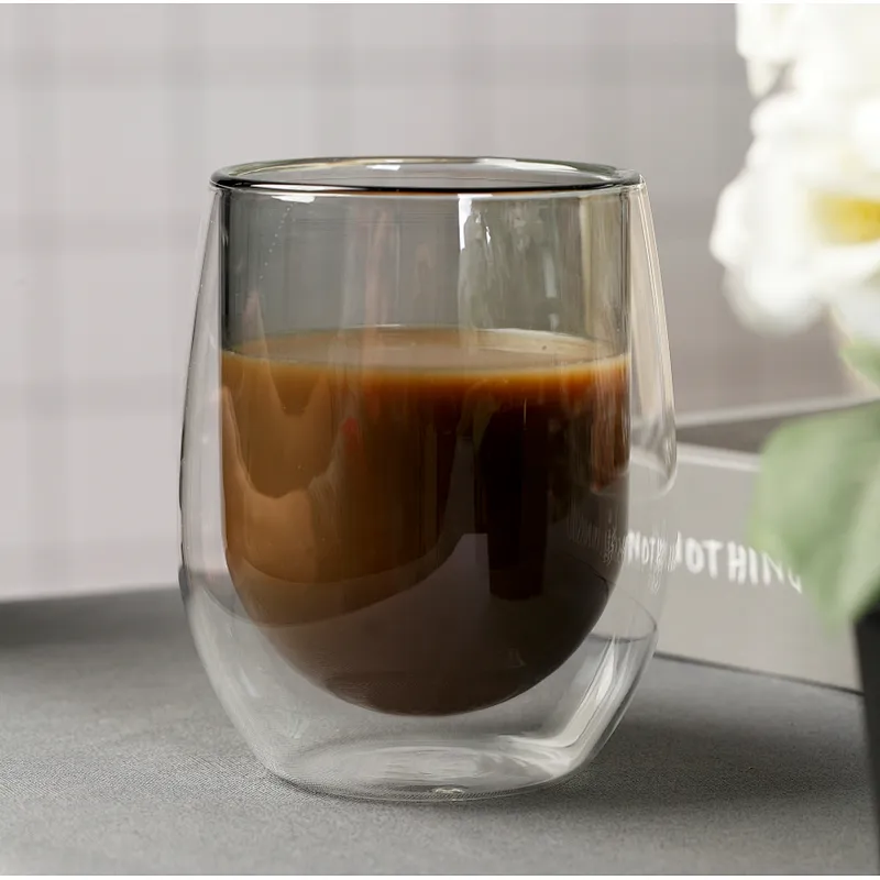 Double wall glass cup
