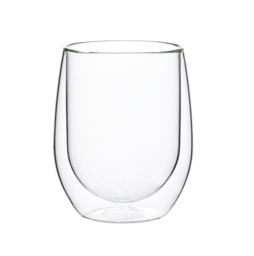 Double wall glass cup