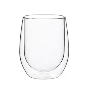 Double wall glass cup