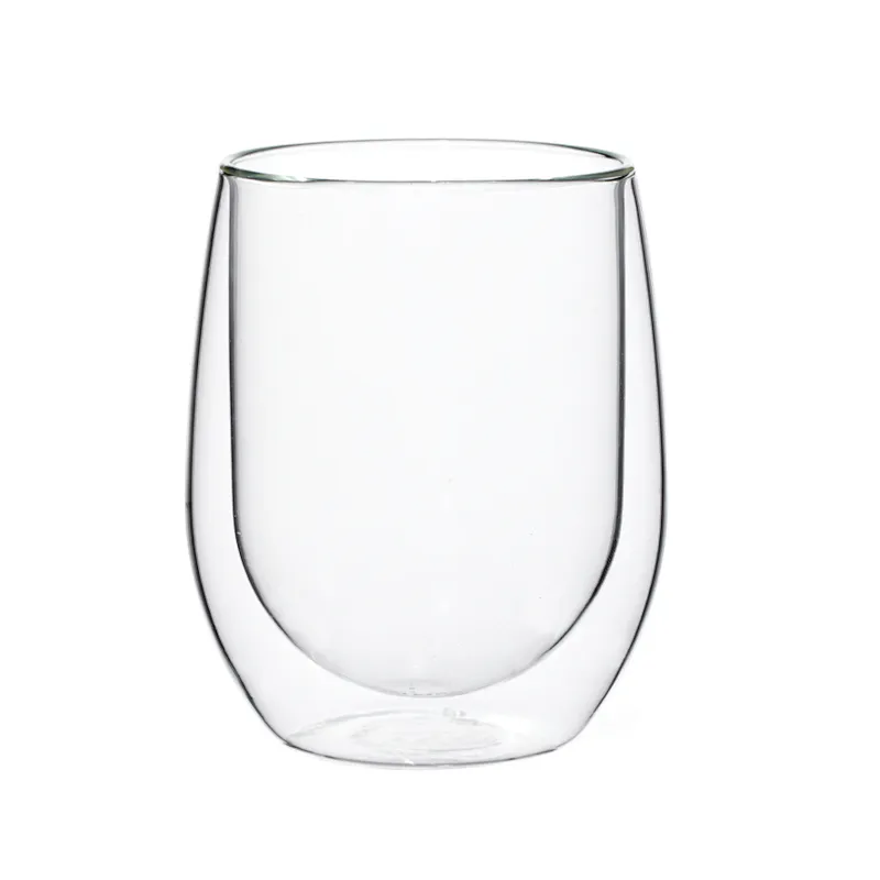 Double wall glass cup
