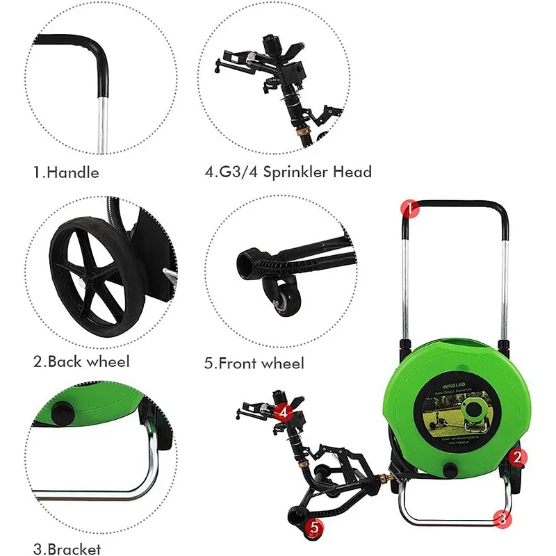 20M Manual Speed Adjustment Water Reel Cart.