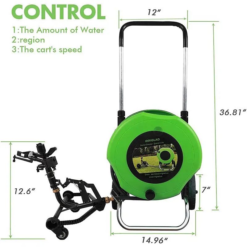 20M Manual Speed Adjustment Water Reel Cart.