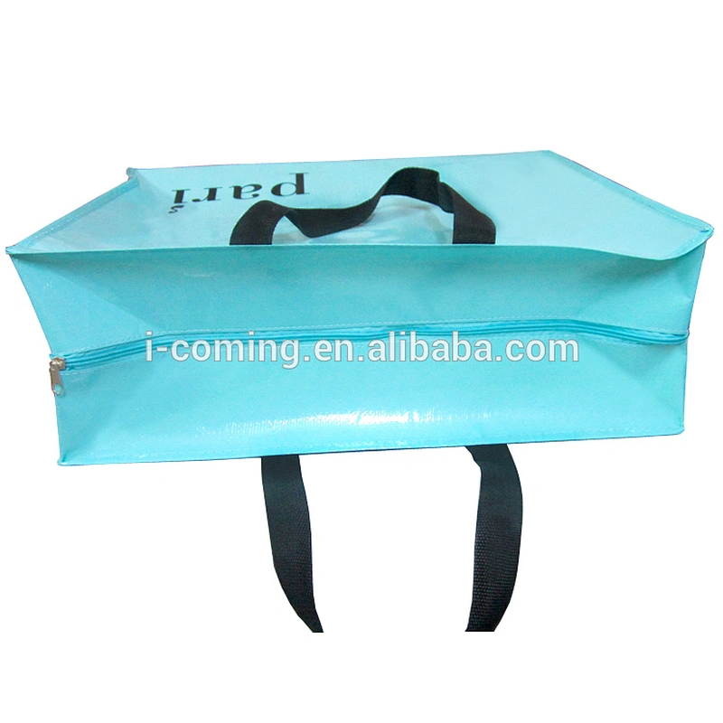 Laminated PP Woven Promotional Waterproof Eco Friendly Reusable Shopping Bag with Zipper