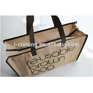 Laminated PP Woven Promotional Waterproof Eco Friendly Reusable Shopping Bag with Zipper