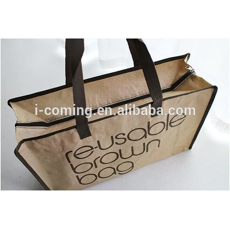 Laminated PP Woven Promotional Waterproof Eco Friendly Reusable Shopping Bag with Zipper