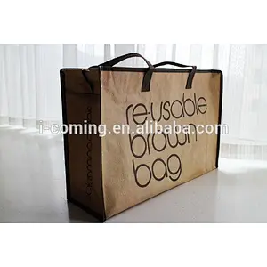 Laminated PP Woven Promotional Waterproof Eco Friendly Reusable Shopping Bag with Zipper
