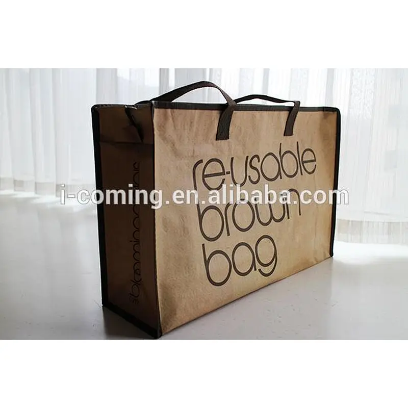 Laminated PP Woven Promotional Waterproof Eco Friendly Reusable Shopping Bag with Zipper