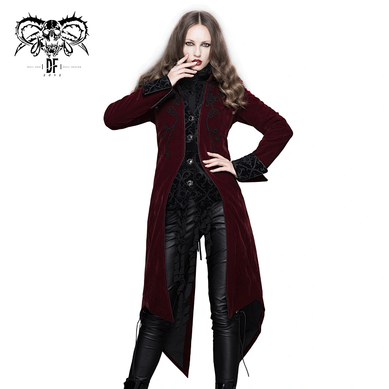 Female style goth hand-painted fake two coats