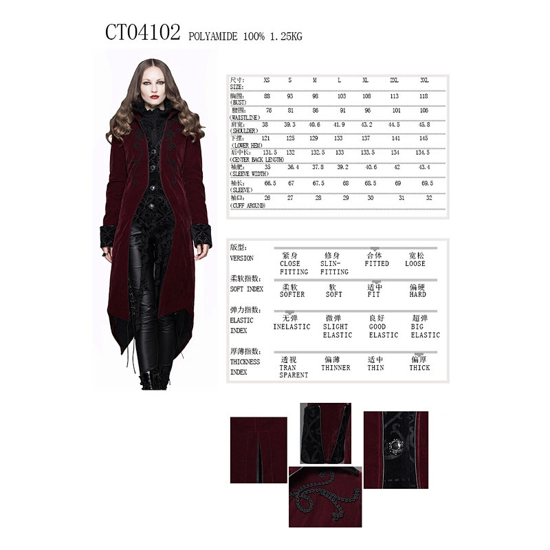 Female style goth hand-painted fake two coats