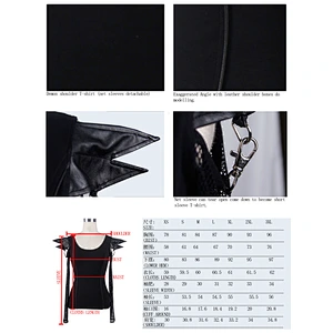 Devil shoulder T-shirt (mesh sleeve detachable)