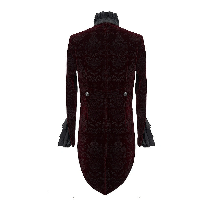 Weft insertion velveteen short after long dovetail male coat before printing