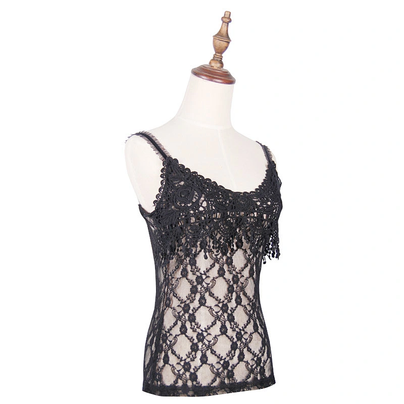 Gothic front fringe lace strap