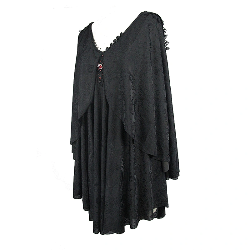 Low cut crucifix cape T-shirt