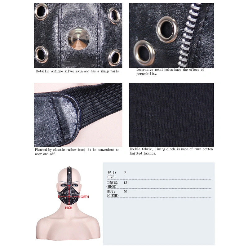 Metallic zipper nails wearing masks