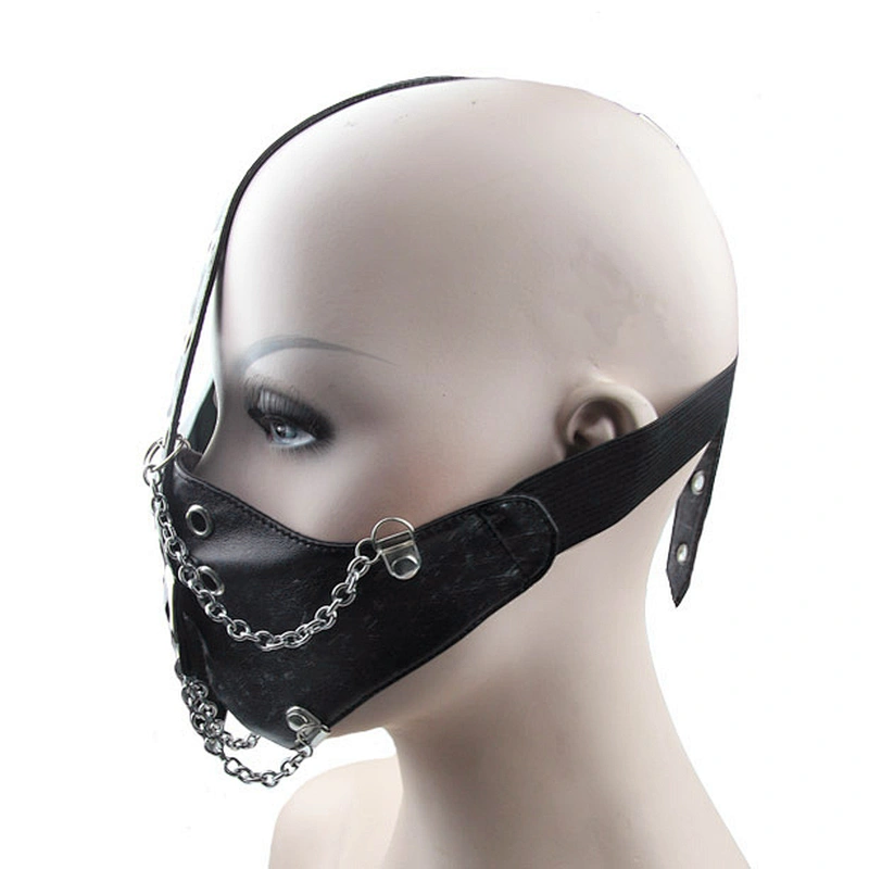 Metallic chain adornment wearing masks