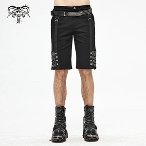 PT140 Devil fashion summer new items punk rough rope mesh spliced nailed men fifth trousers