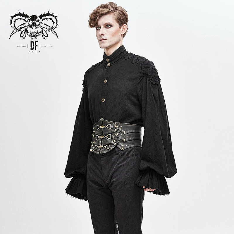 AS06102 Devil fashion clothes accesory punk rock golden men leather belts